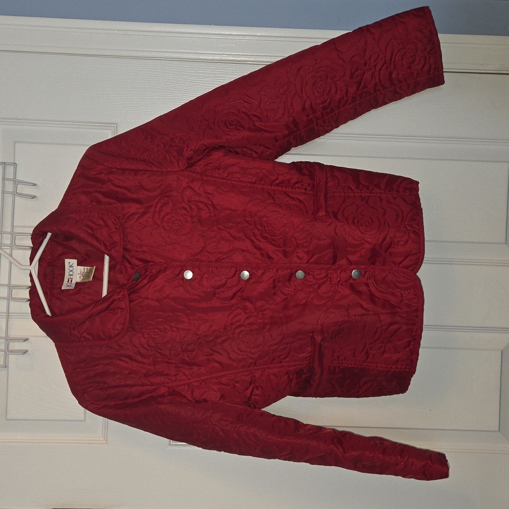 Elegant Red Quilted Blazer by Jones New York